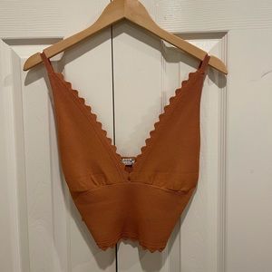 Free People Scalloped Knit Tank Top